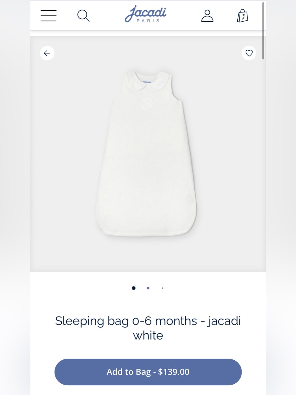 Jacadi TOG 3 sleep bag, 0-6 M